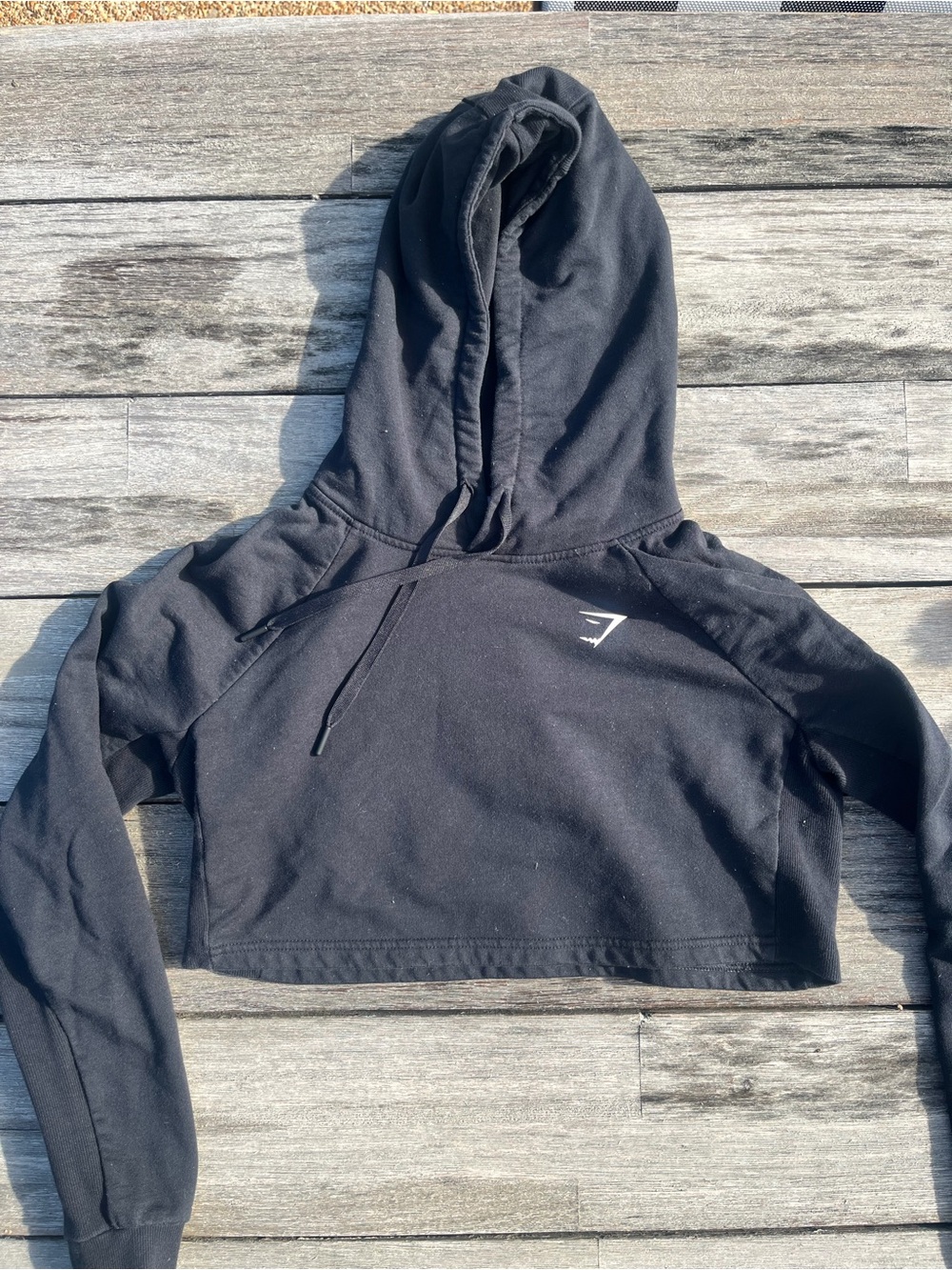 Gymshark Black Cropped Hoodie